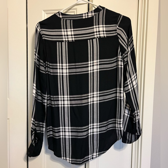 Express Plaid Top with lace up detail - Picture 3 of 4